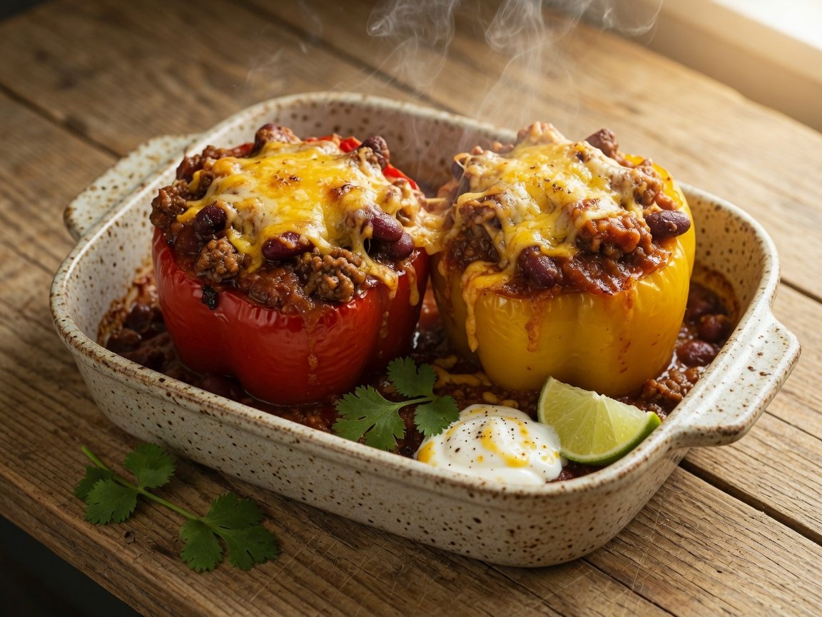 Gevulde paprika met chili con carne