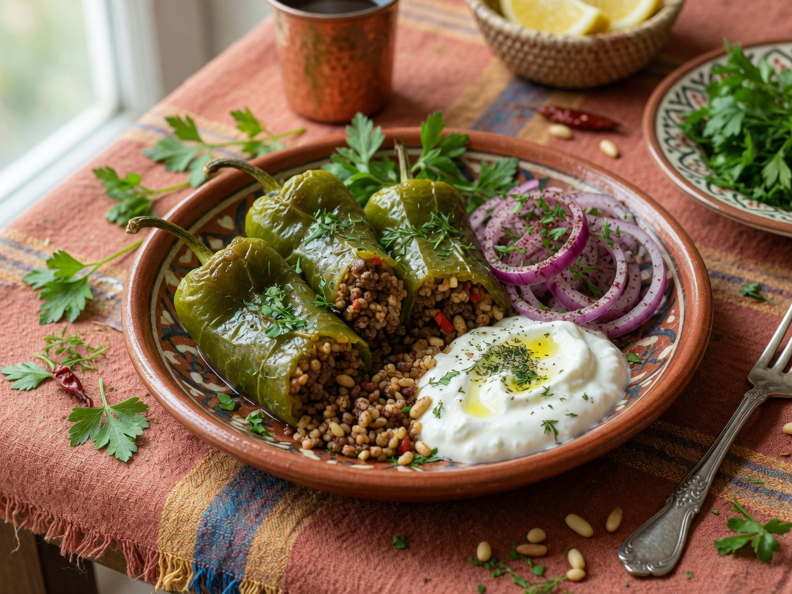 Anatolische smaken: lamsgehakt, bulgur, pijnboompitten, sumak-ui en dikke yoghurt.